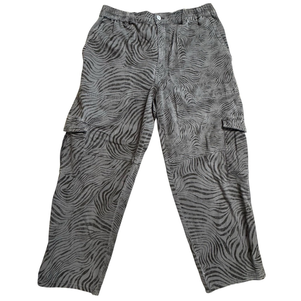 Pilcro Anthropologie Zebra Striped Printed‎ Cargo Casual Utility Pants Size 29